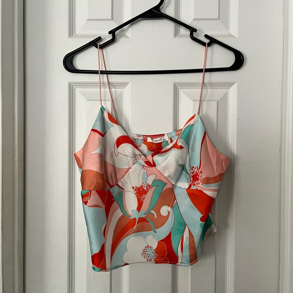 Timing Floral Camisole in Red, Pink, and Green